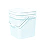 3.3 Gallon (gal) Capacity White Plastic Square Open Head Pail with Metal Bail - 30833