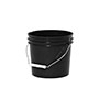 1 Gallon (gal) Capacity Black Plastic Round Open Head Pail with Metal Bail - 3200BK