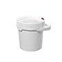 1.25 Gallon (gal) Capacity White Plastic Round Screw-Top Pail with Plastic Handle - 3200M and 3201LWM