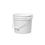 1 Gallon (gal) Capacity White Plastic Round Open Head Pail with Metal Bail - 3200RW