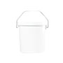 70 Ounce (oz) Capacity White Plastic Flex Off Bucket with Bail & Lid - 3332SF & 3332LSF