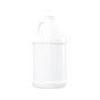 64 Ounce (oz) Capacity White-White High-Density Polyethylene (HDPE) Round Handleware Bottle - 3485WW