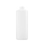 16 Ounce (oz) Capacity Natural High-Density Polyethylene (HDPE), 28-410 Neck Finish Plastic Cylinder Bottle - 3543HGT