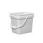 3 Gallon (gal) Capacity White High-Density Polyethylene (HDPE) EZ-Store Pail with Plastic Handle - 3EO37