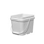 1.6 Gallon (gal) Capacity White High-Density Polyethylene (HDPE) EZ-Store Pail with Plastic Handle - 3E 175