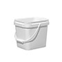 3.5 Gallon (gal) Capacity White High-Density Polyethylene (HDPE) EZ-Stor Pail with Plastic Handle - 3E357