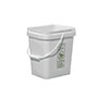 4.25 Gallon (gal) Capacity White High-Density Polyethylene (HDPE) EZ-Stor Pail with Plastic Handle - 3E427