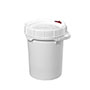 5 Gallon (gal) Capacity White Plastic Round Screw-Top Pail with Plastic Handle - 3090