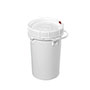 6.5 Gallon (gal) Capacity White Plastic Round Screw-Top Pail with Plastic Handle - 3096NGP