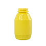 8 Ounce (oz) Capacity Yellow High-Density Polyethylene (HDPE) Mustard Barrel Bottle - 8358YFD