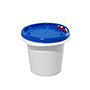 0.5 Gallon (gal) Capacity White Plastic Round Screw-Top Pail with Plastic Handle - 83090.5G