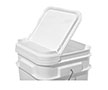 2.1 to 5 Gallon (gal) Capacity White Plastic Square Open Head Pail with Tear-Strip - 3084LH