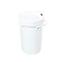 6.5 Gallon (gal) Capacity White Plastic Round Screw-Top Pail with Plastic Handle - 1224