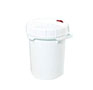 5 Gallon (gal) Capacity White Plastic Round Screw-Top Pail with Plastic Handle - 1226