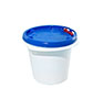 1/2 Gallon (gal) Capacity White Plastic Round Screw-Top Pail with Plastic Handle - 1232