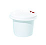 1 Gallon (gal) Capacity White Plastic Round Screw-Top Pail with Plastic Handle - 1227