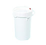 5.5 Gallon (gal) Capacity White Plastic Round Screw-Top Pail with Plastic Handle - 1233