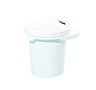 2.5 Gallon (gal) Capacity White Plastic Round Screw-Top Pail with Plastic Handle - 1234