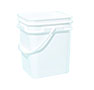 3.5 Gallon (gal) Capacity White Plastic Square Open Head Pail with Plastic Bail - 1247