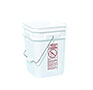 5 Gallon (gal) Capacity White Plastic Square Open Head Pail with Metal Bail - 1249